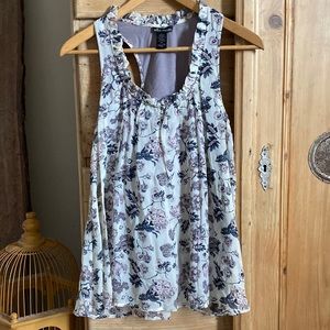 Ella Moss floral tank. Silk and cotton